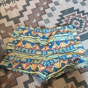 Patagonia Blue and Yellow Athletic Shorts Vibrant Design